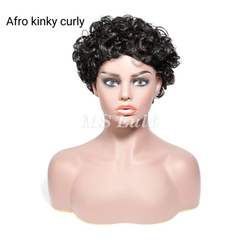 Natural Color Pixie Cut Human Hair Wig Machine-made Wig for Women - 图片 9